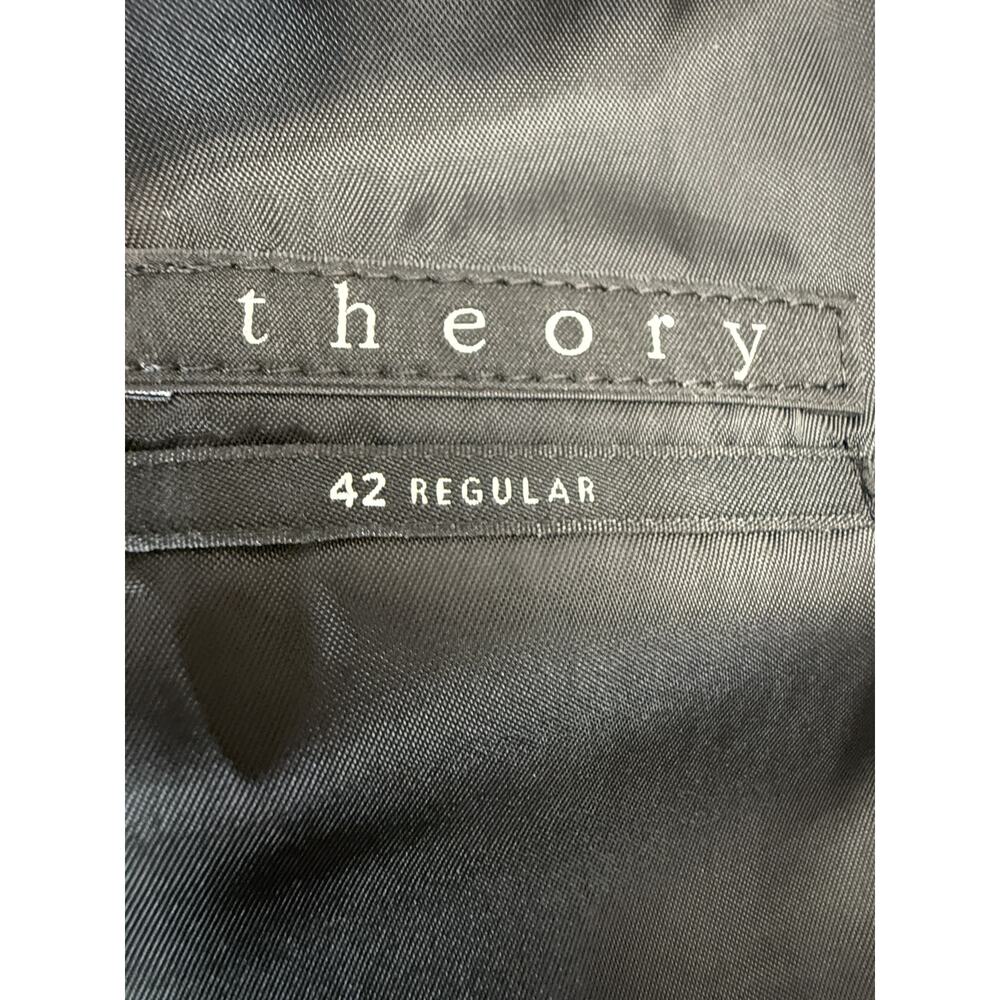 Theory Mens Black Wool Two Button Blazer Sport Coat Jacket 42R Corpcore Workwear - Picture 4 of 9